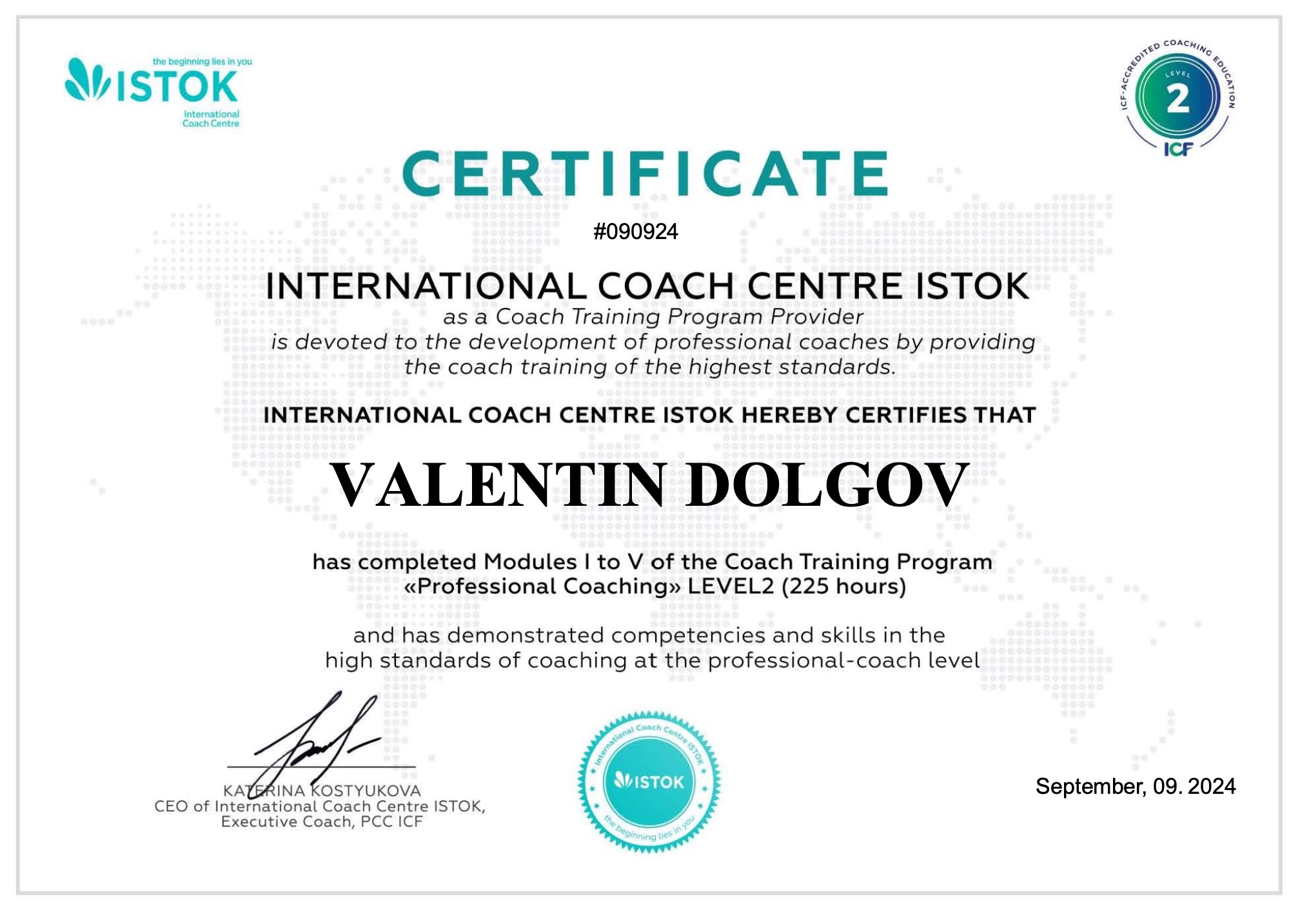 Professional coaching (ICF Level 2)